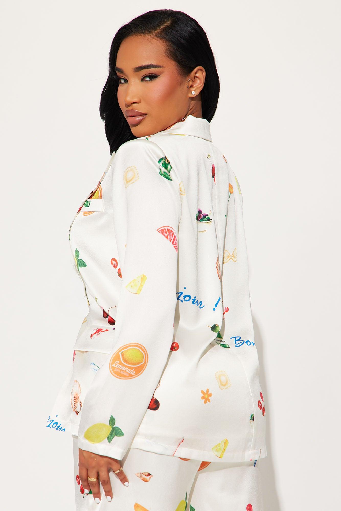 Coastal Getaway Satin Blazer - Cream Product Image