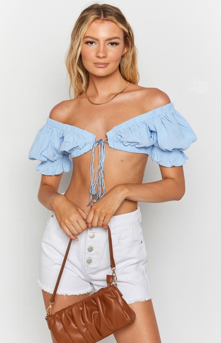 Alannah Crop Top Pastel Blue Baby Product Image