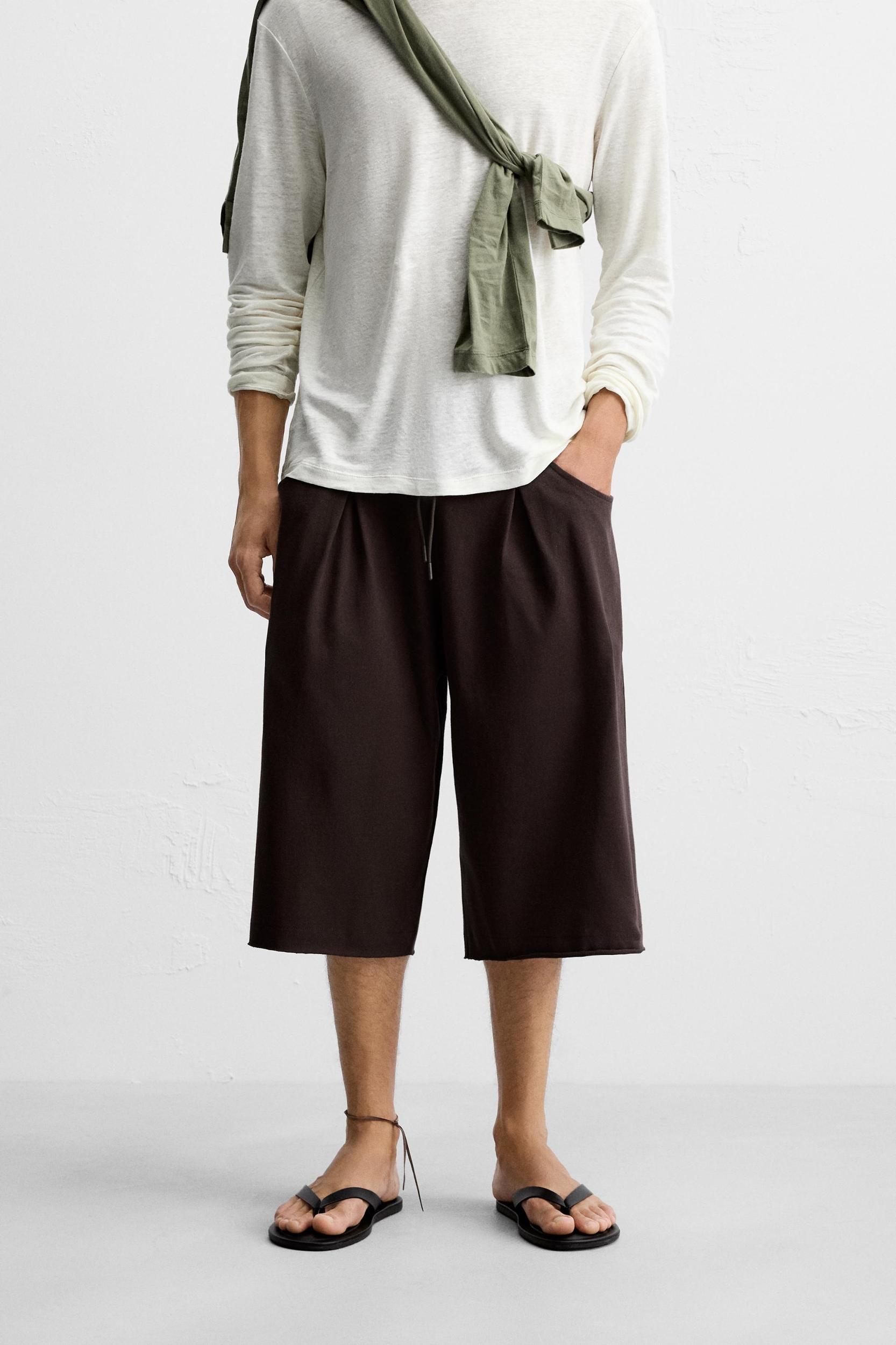 PLEATED OVERSIZED FIT BERMUDA SHORTS Product Image