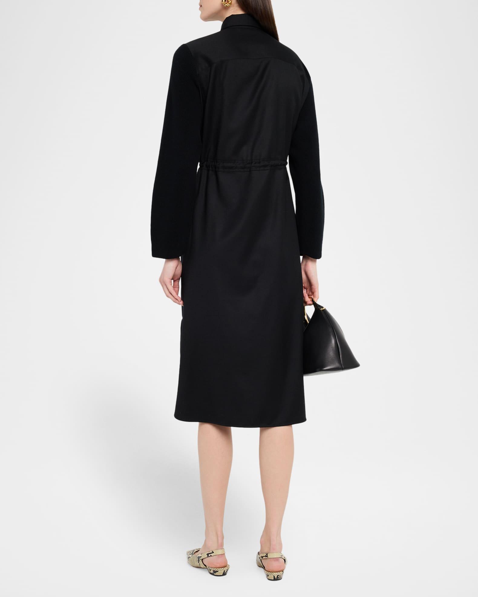 A-Line Mixed Media Midi Dress Product Image