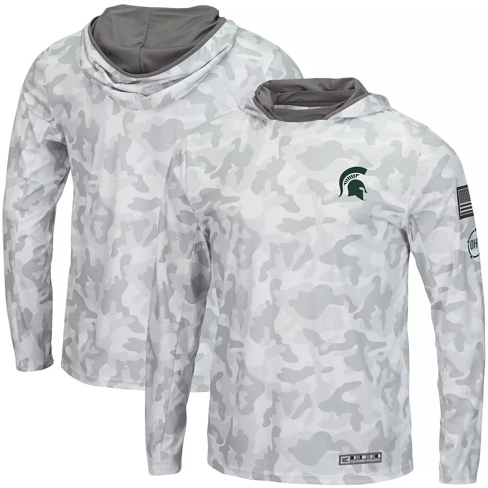 Men's Colosseum Arctic Camo Wisconsin Badgers OHT Military Appreciation Long Sleeve Hoodie Top,  Product Image
