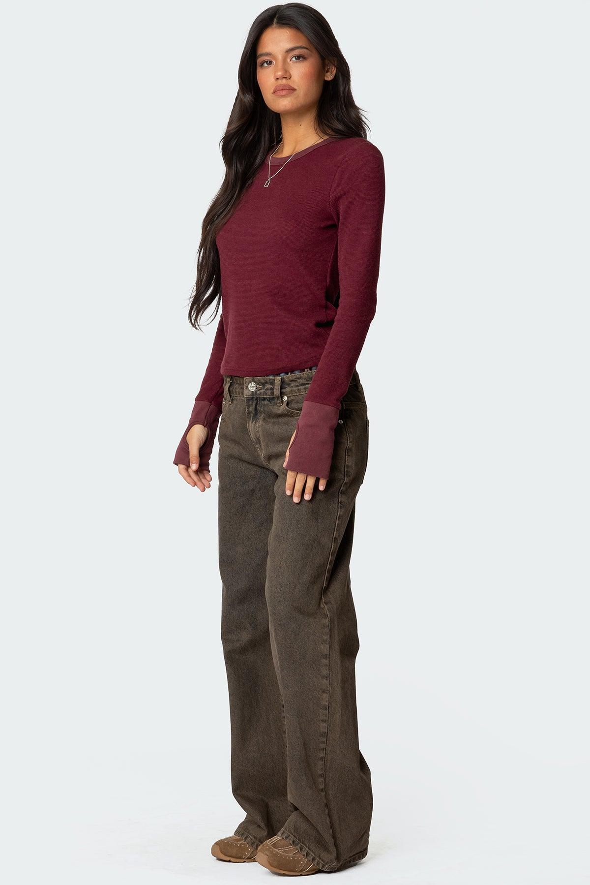 Waffle Long Sleeve T Shirt Product Image