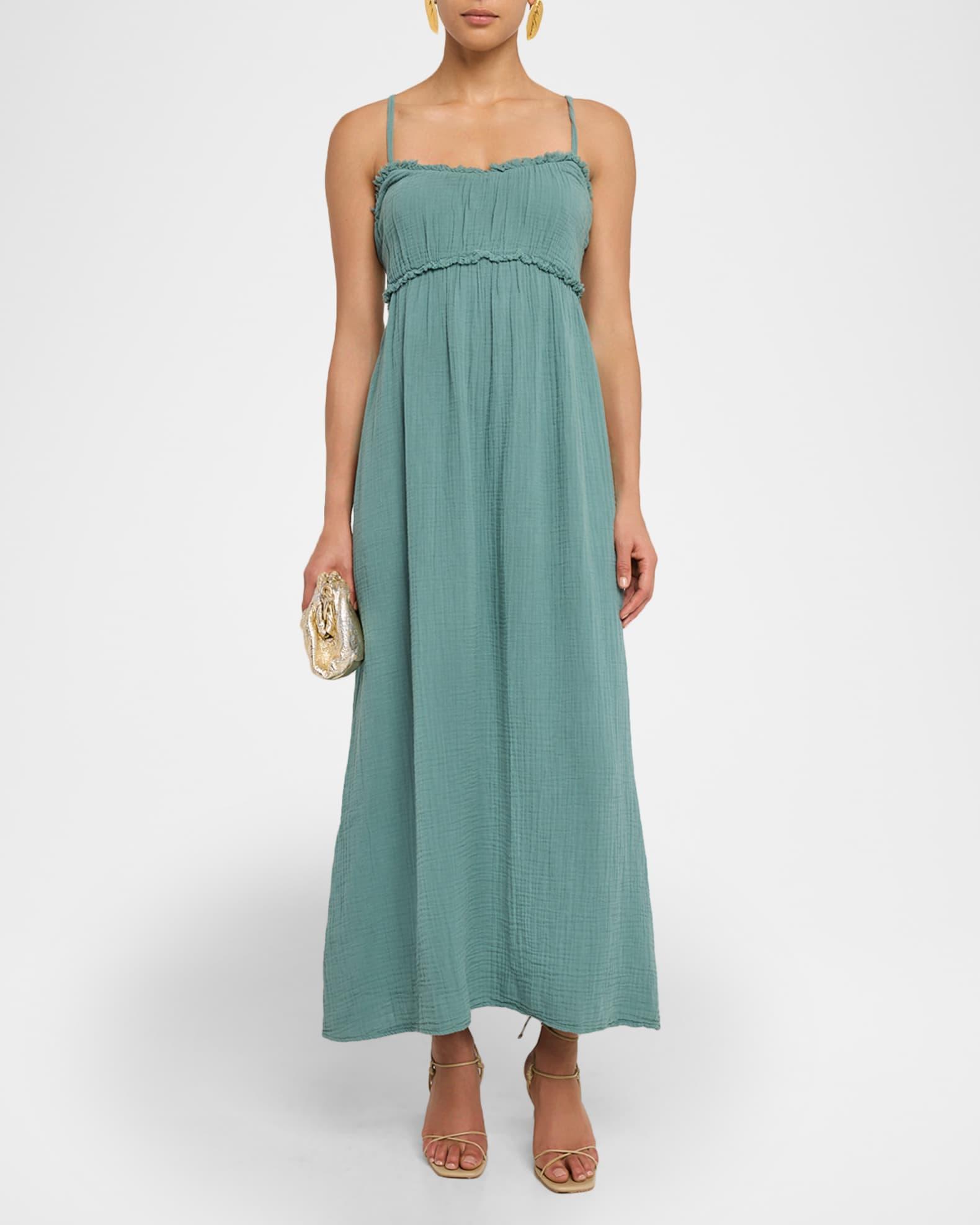 Jacinda Ruffle-Trim Cotton Gauze Maxi Dress Product Image