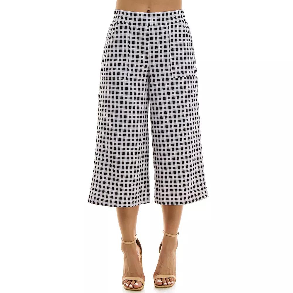 Women's Nina Leonard Gingham Coulotte Pants,  Product Image
