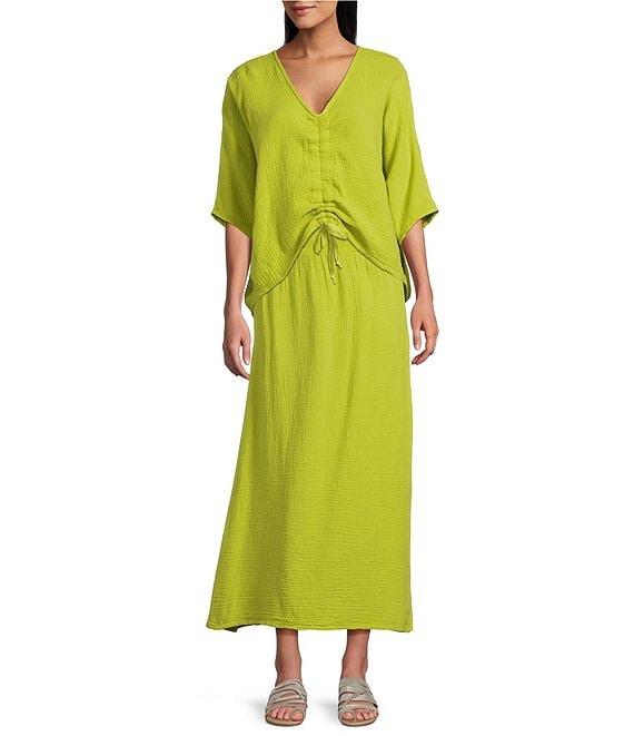 Bryn Walker Cotton Gauze Wide Waistband A-Line Pull-On Skirt Product Image