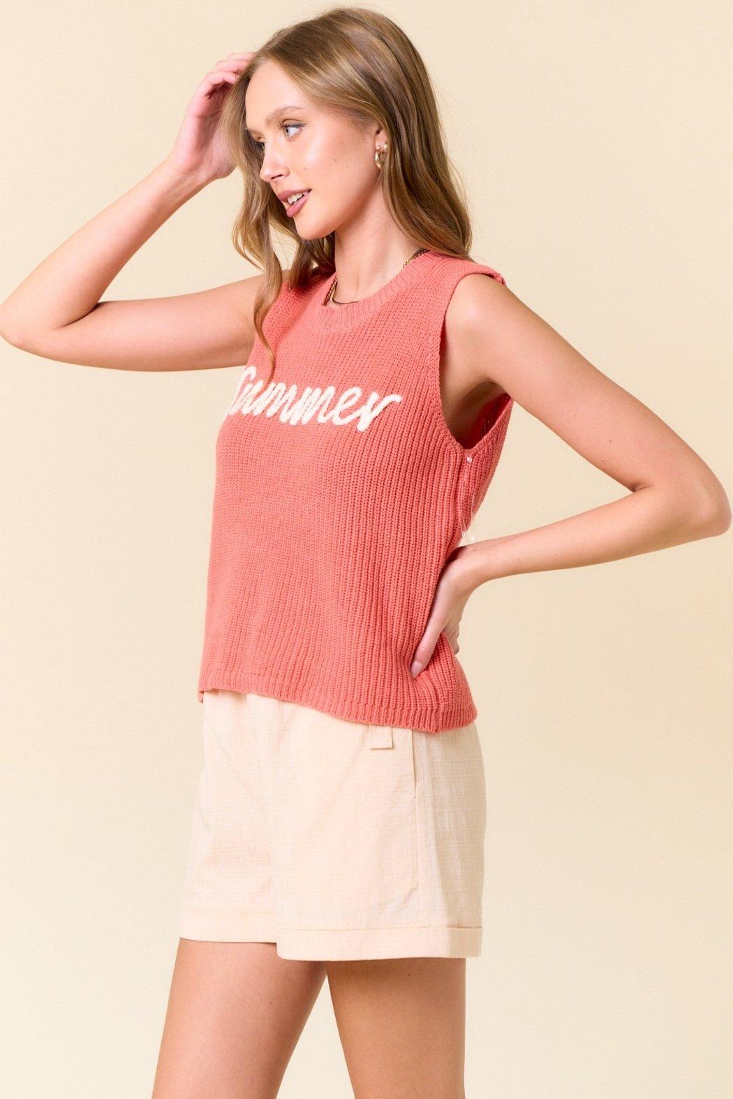 Round Neck Summer Sweater Tank Top Product Image