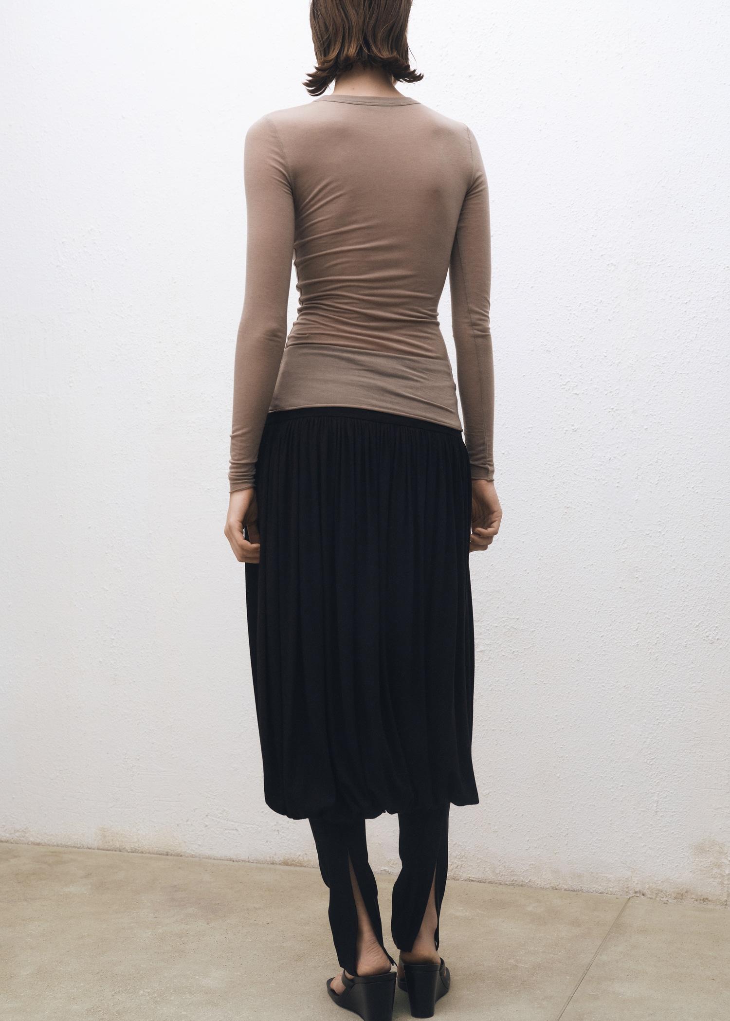 Long-sleeved wool-blend t-shirt - Women | MANGO USA Product Image