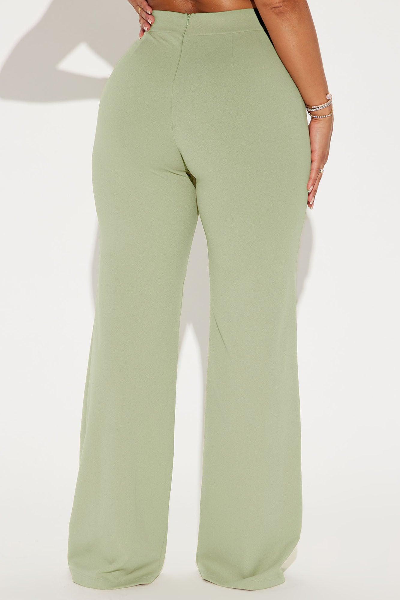 Call It Even Wide Leg Dress Pants - Sage Product Image