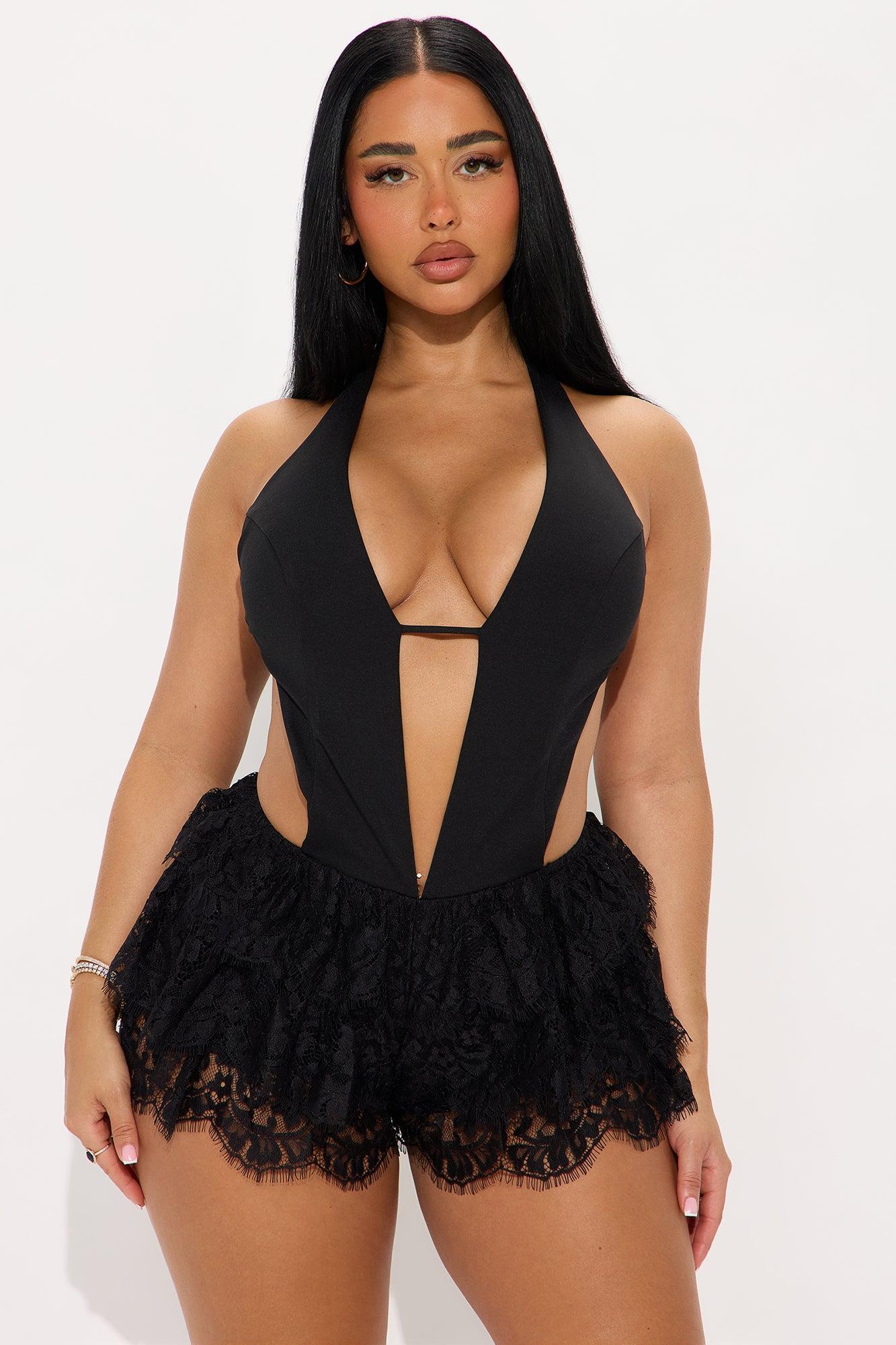 My Favorite Ruffle Romper - Black Product Image