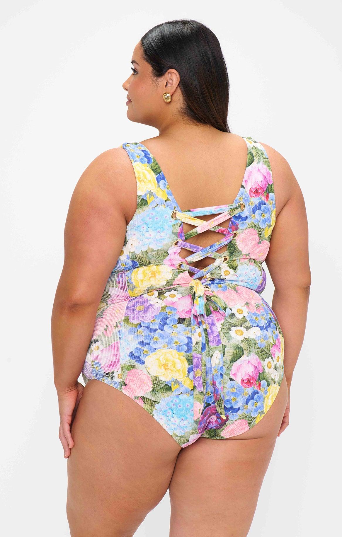 Miramar Beach One Piece ~ Flower Shop Rib Scrunch Product Image