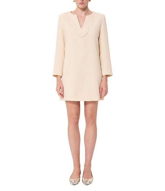 Tara Jarmon Rheala Split V-Neck Long Sleeve Heart Dress Product Image