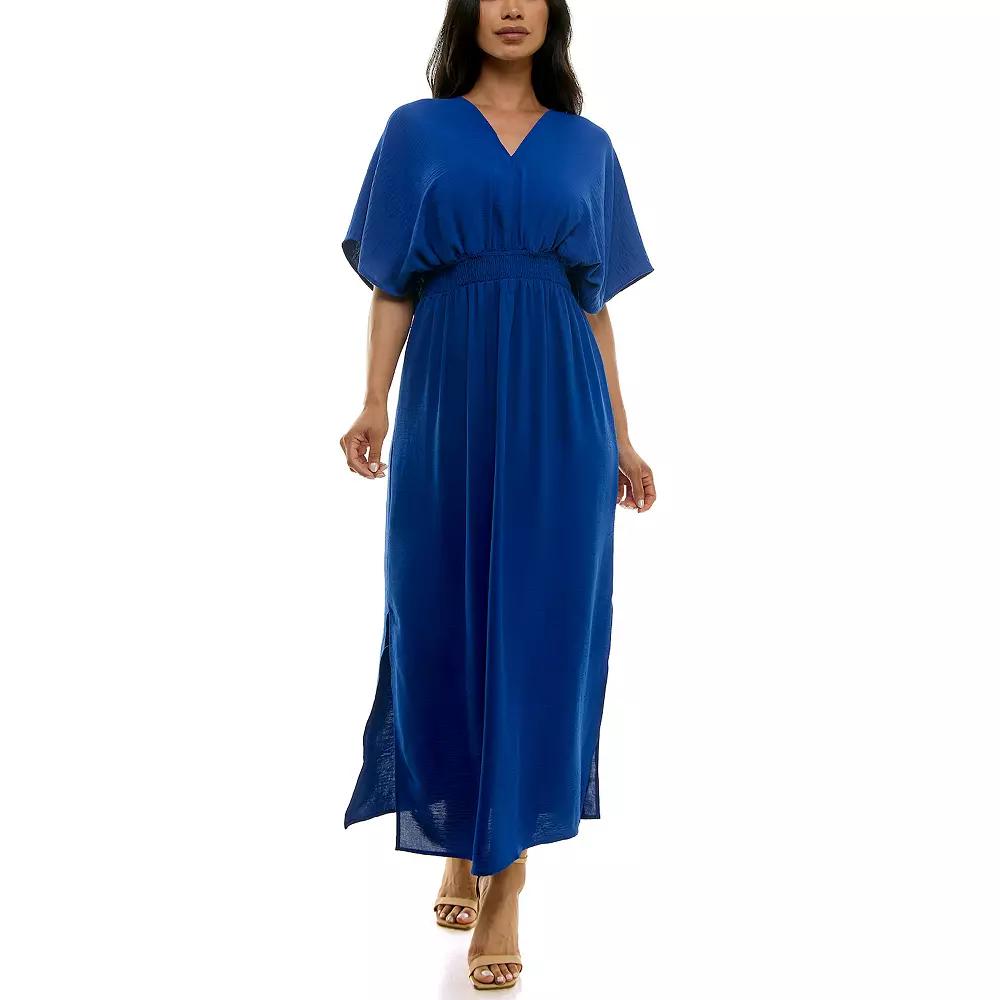 Women's Nina Leonard Goddesss Drape Maxi Dress,  Product Image