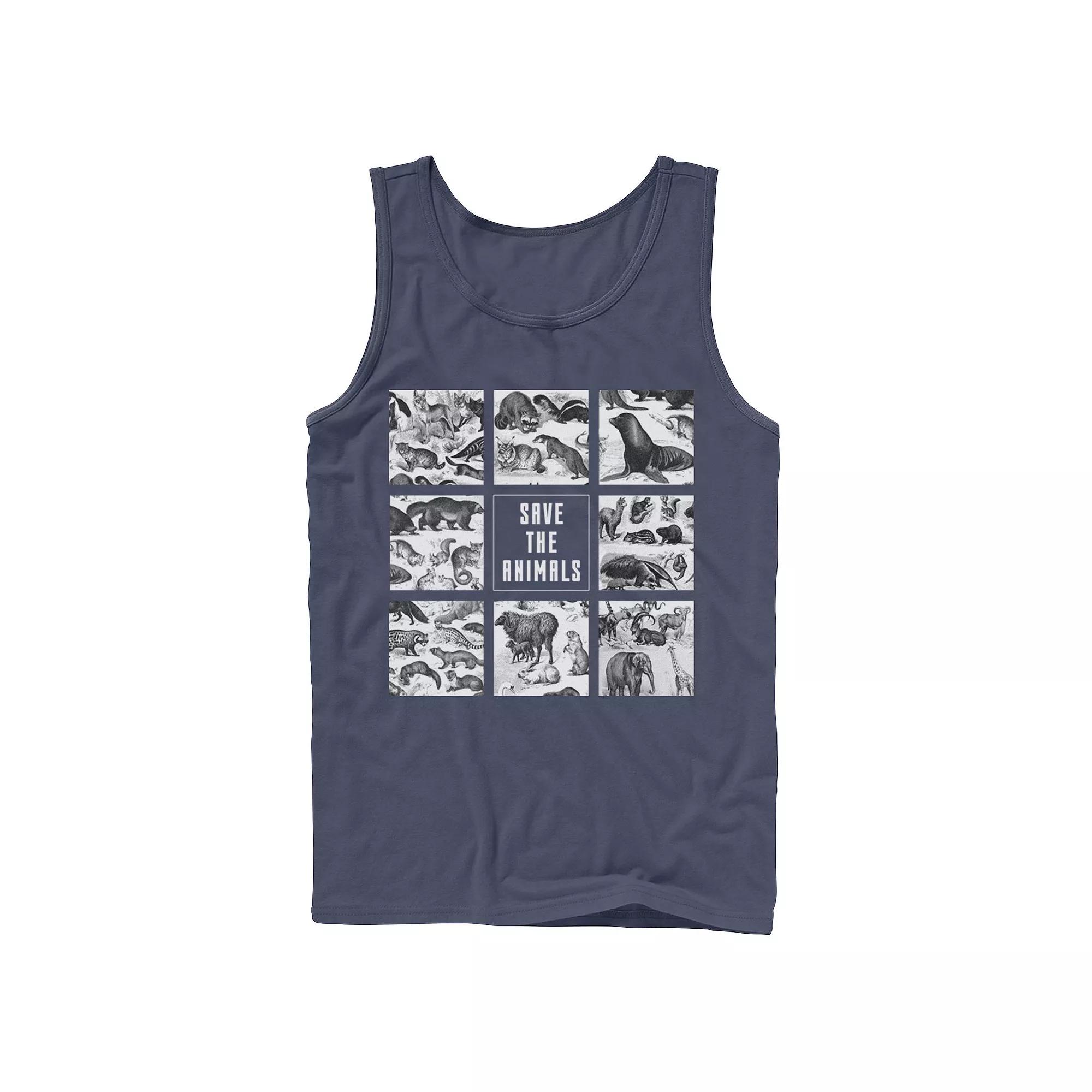 Men's Earth Day Save The Animals Box Up Tank Top,  Product Image