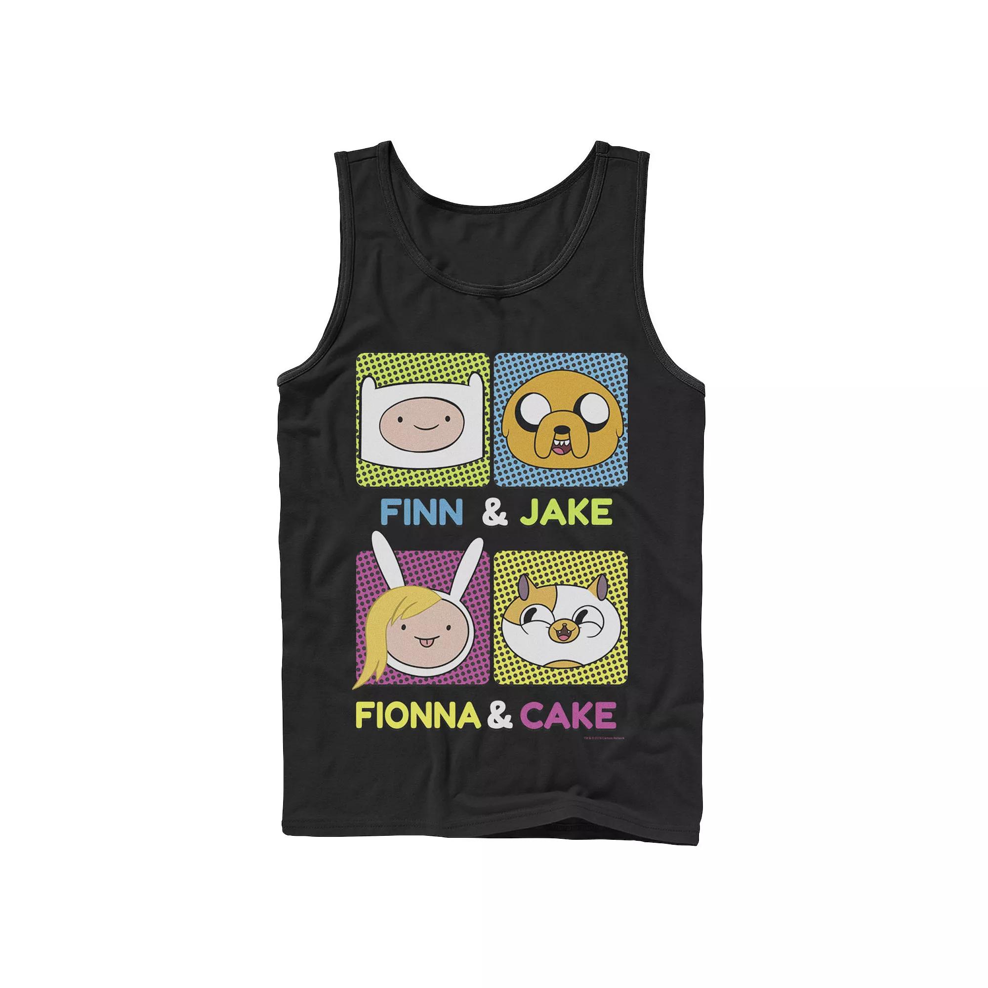Men's Cartoon Network Adventure Time Finn & Jake Fionna & Cake Tank Top, Size: Large, Black Product Image