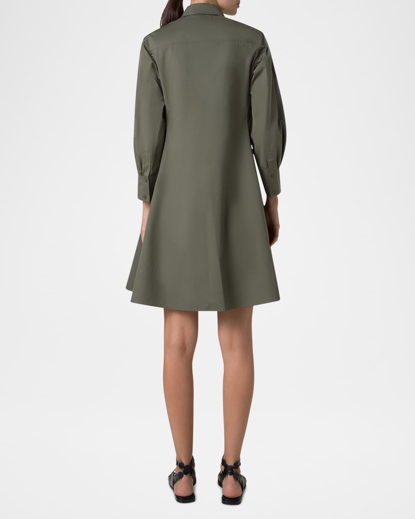 Long-Sleeve Heavy Cotton Poplin Mini Shirtdress Product Image
