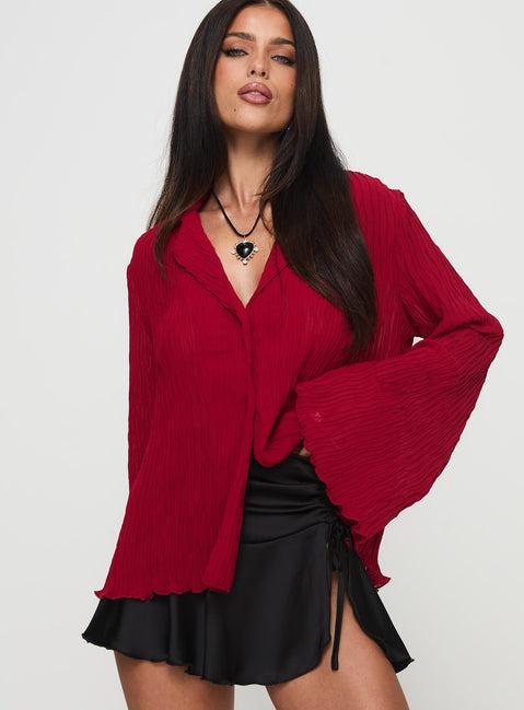 Selma Shirt Burgundy Product Image