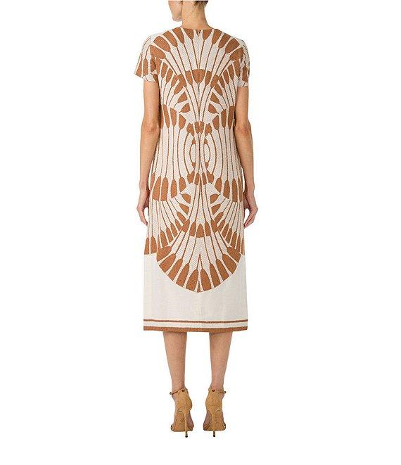 Trina Turk Sugarita Round Neck Short Sleeve Midi Dress Product Image