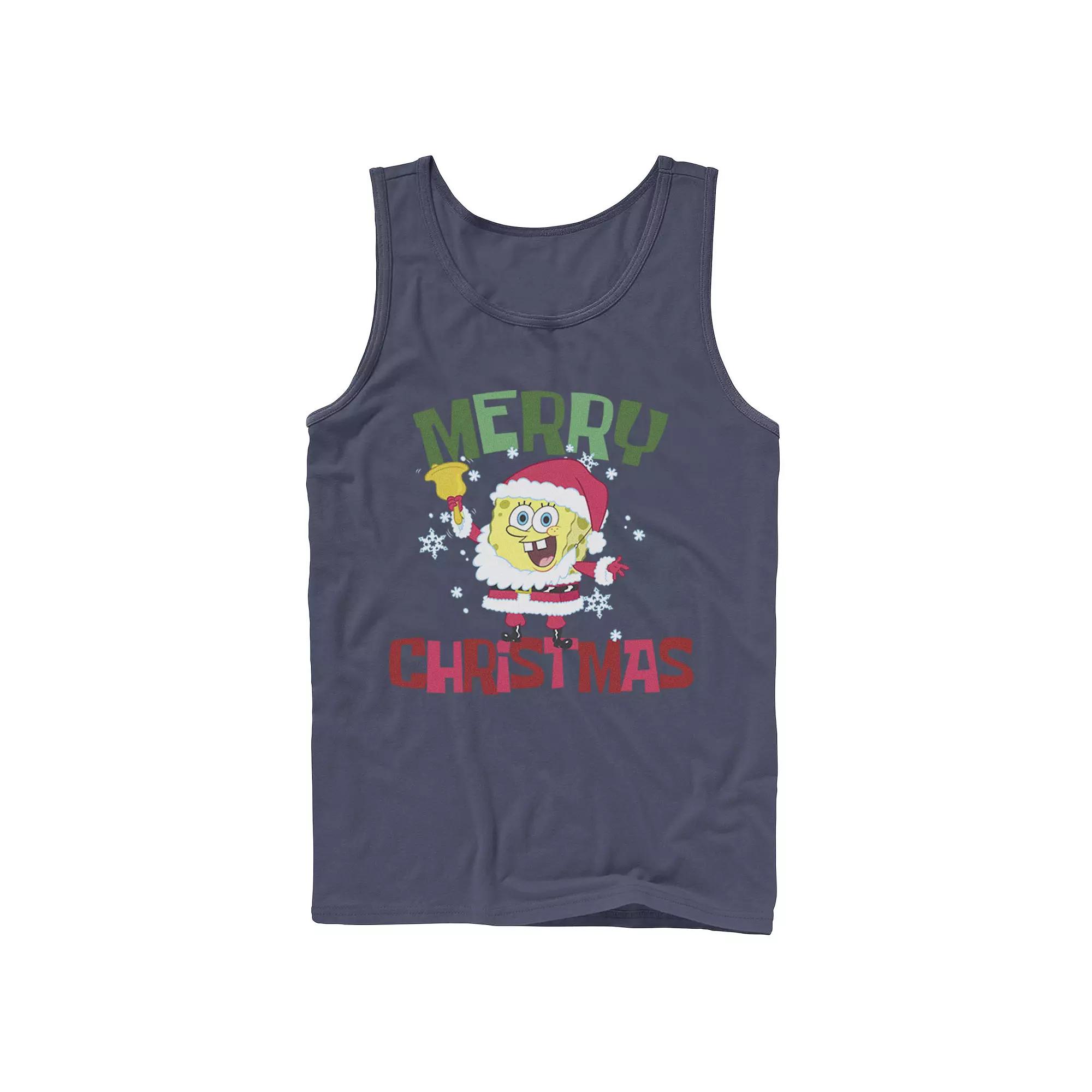 Men's Nickelodeon Spongebob Squarepants Santa Outfit Merry Christmas Graphic Tank Top,  Product Image