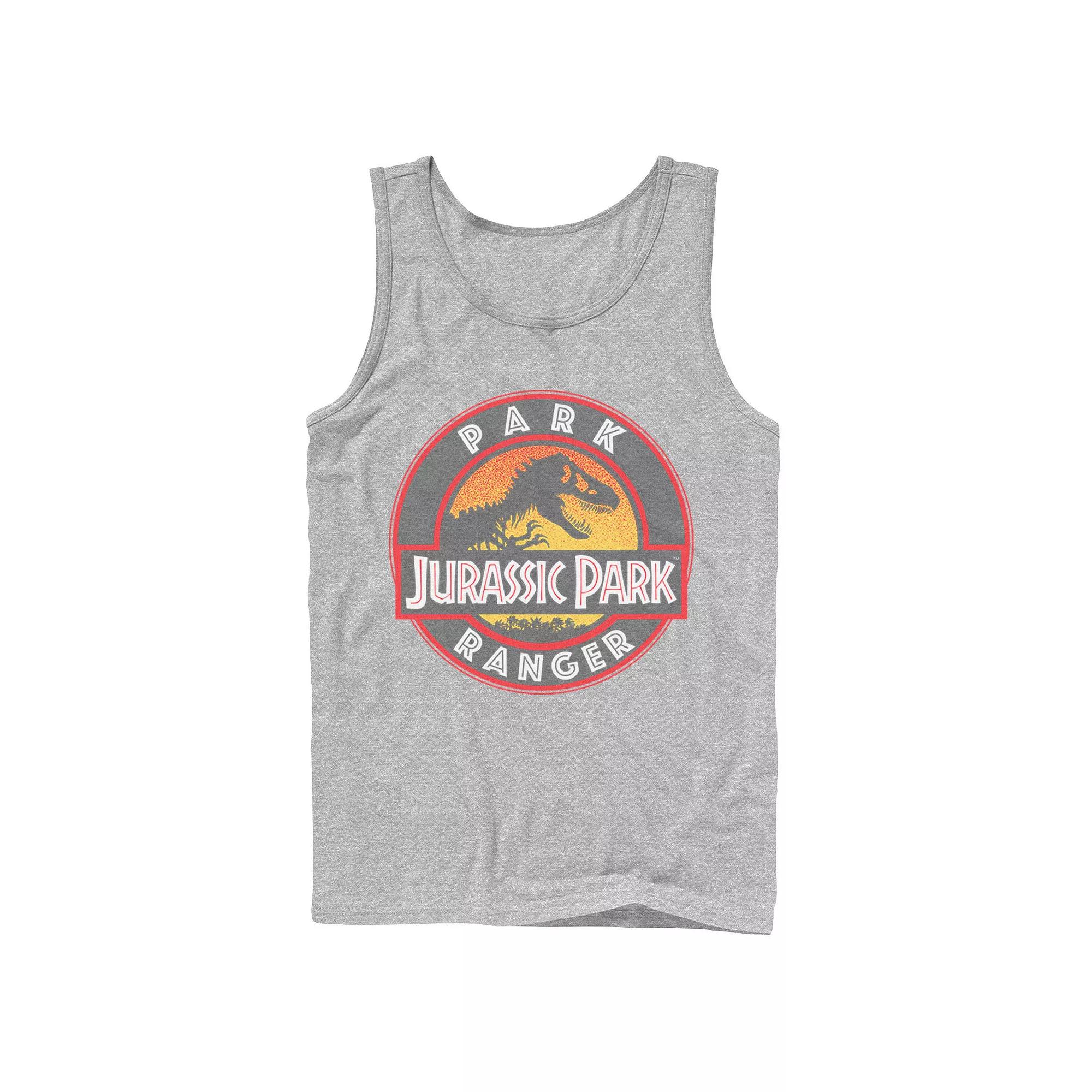 Men's Jurassic Park Ranger Danger Orange Gradient Icon Graphic Tank Top,  Product Image