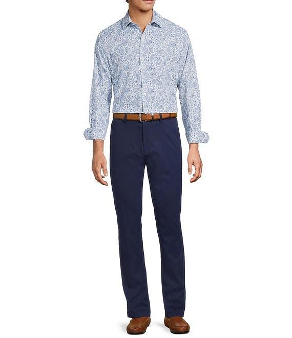 Hart Schaffner Marx Luxury Performance Long Sleeve Large Paisley Print Coat Front Shirt Product Image