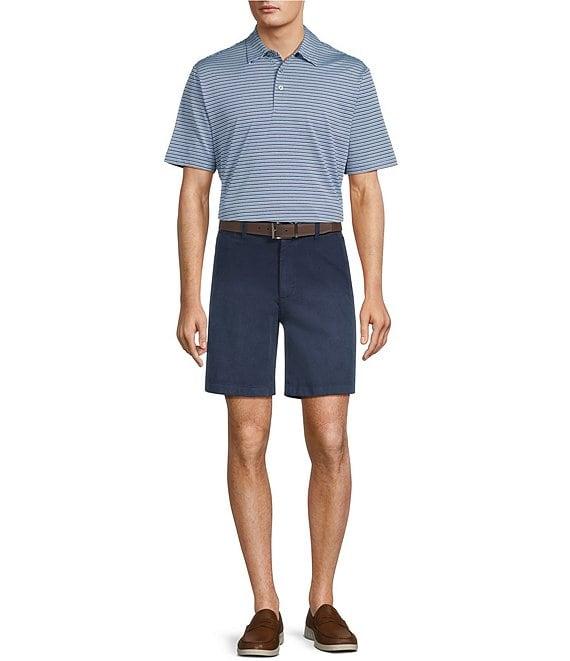 Roundtree & Yorke True Blue 8#double; Inseam Classic Flat Front Dip Dye Pull On Shorts Product Image