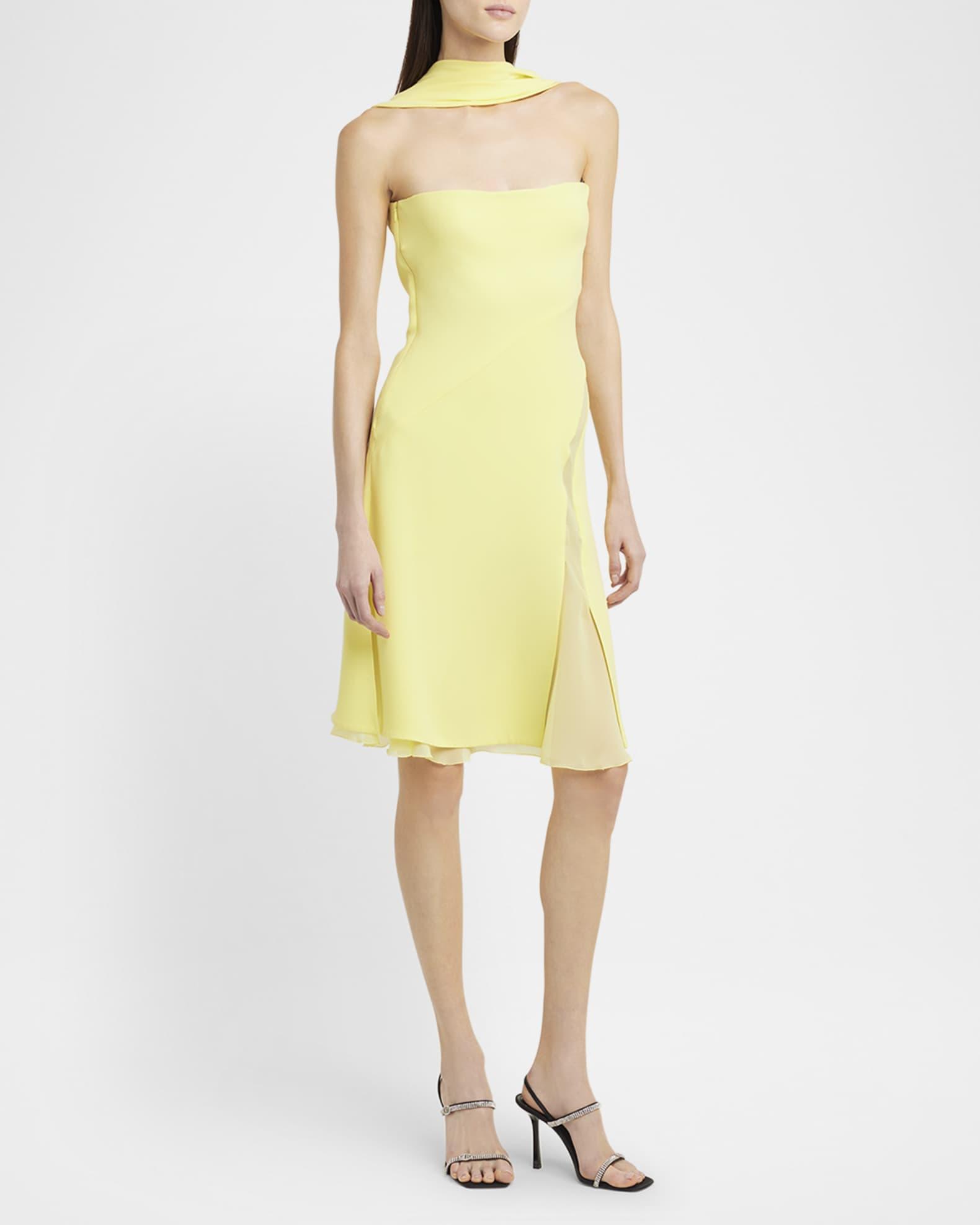 Halter Silk Cady Mini Cocktail Dress  Product Image