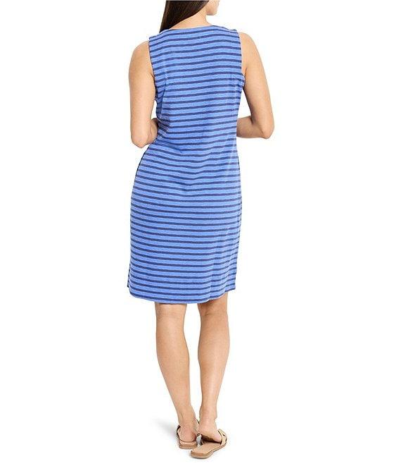 NIC + ZOE Knit Striped V-Neck Sleeveless Dress Product Image