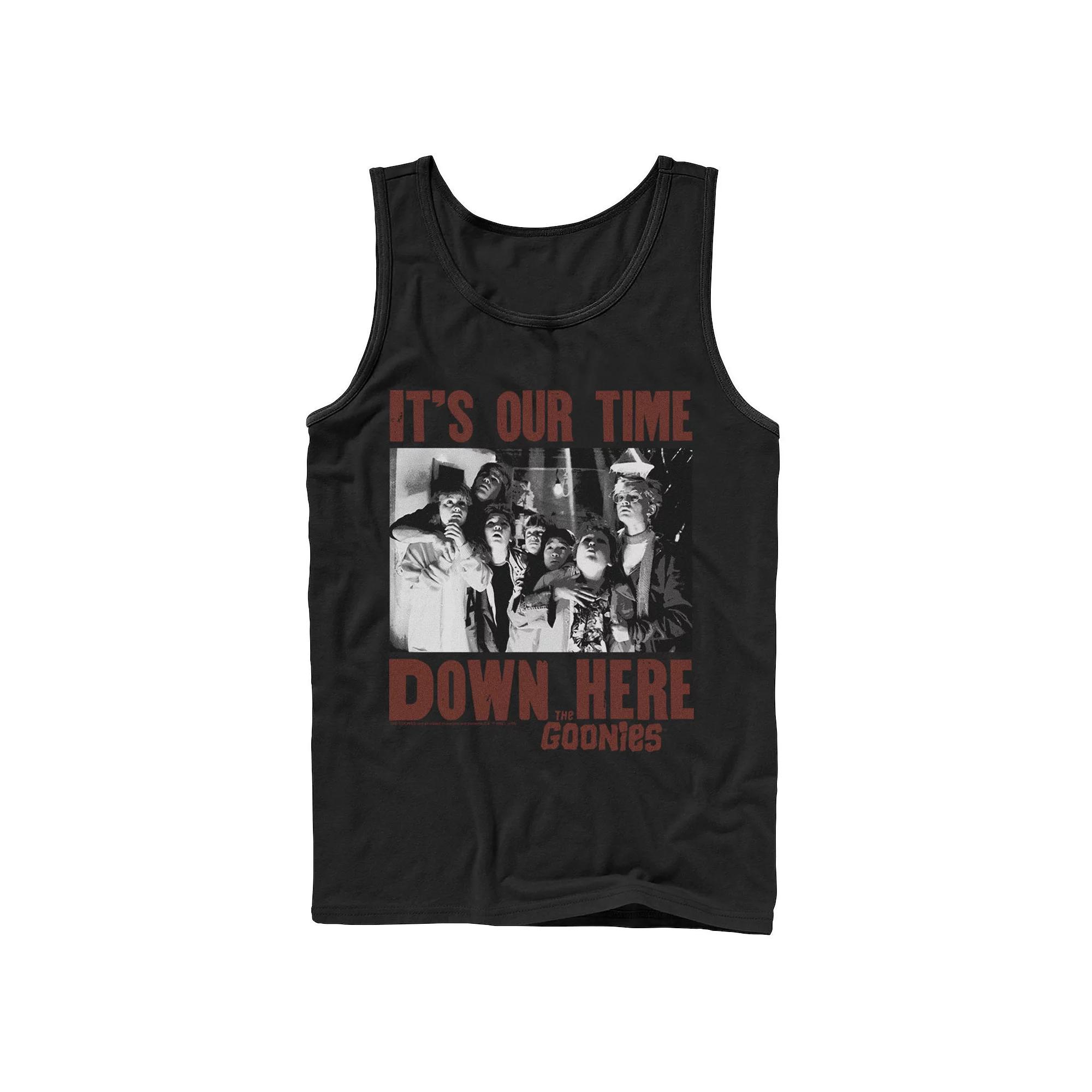 Men's The Goonies It's Our Time Down Here Text Tank Top,  Product Image