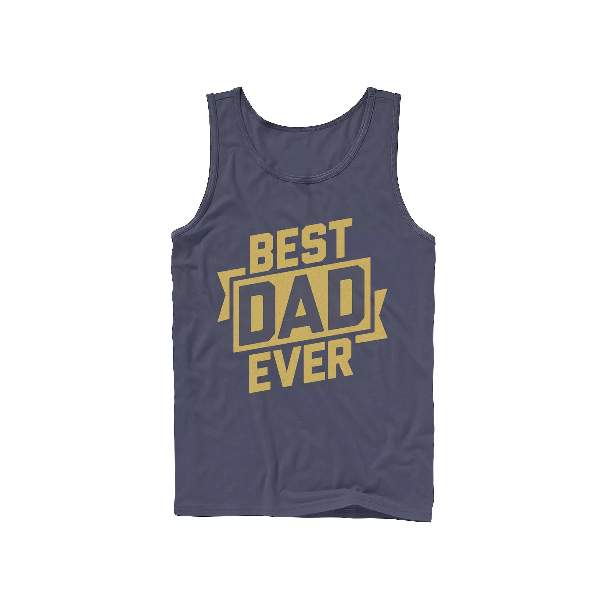 Men's Father's Day Best Dad Ever Gold Ribbon Tank Top,  Product Image