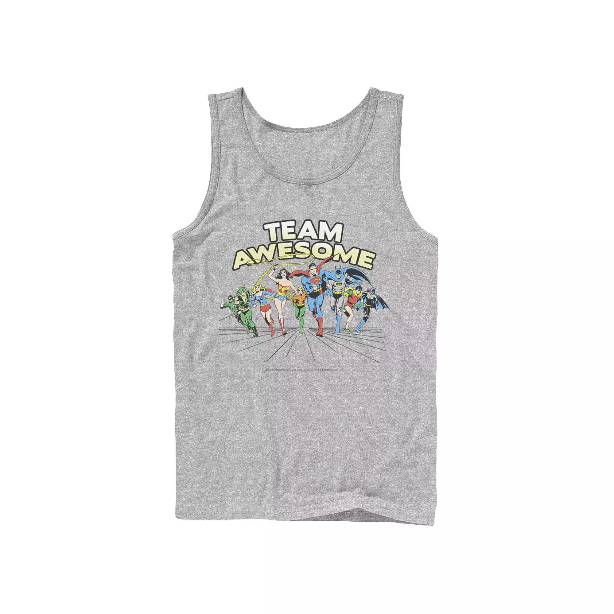 Mens DC Comics Justice League Team Awesome Group Tank Top Athletic Grey Product Image