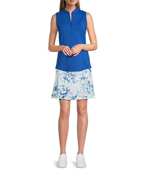 Tommy Bahama Aubrey Peached Jersey Solid Half Zip Mock Neck Sleeveless Top Product Image