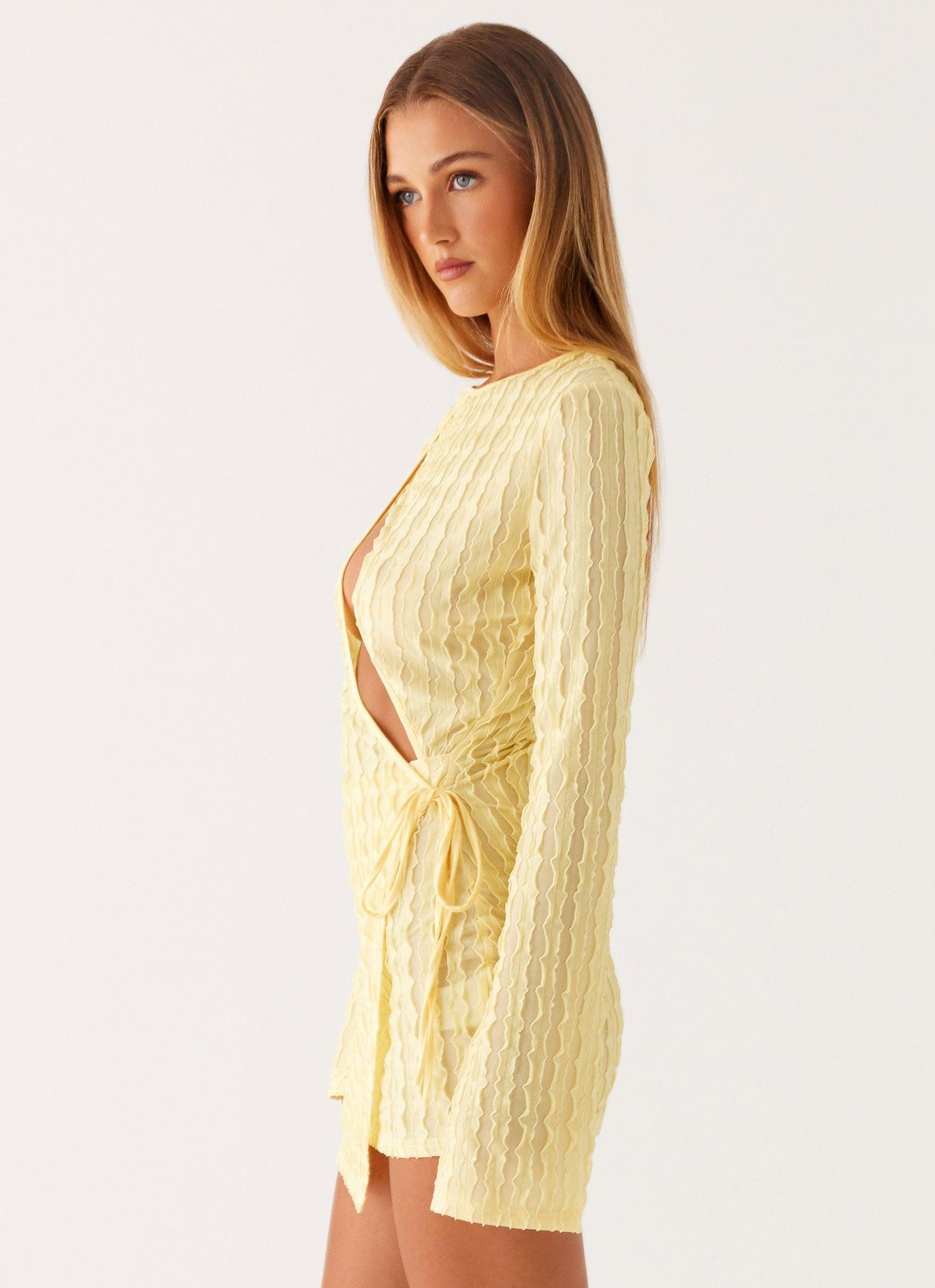 Alfie Mini Dress - Pastel Yellow Product Image