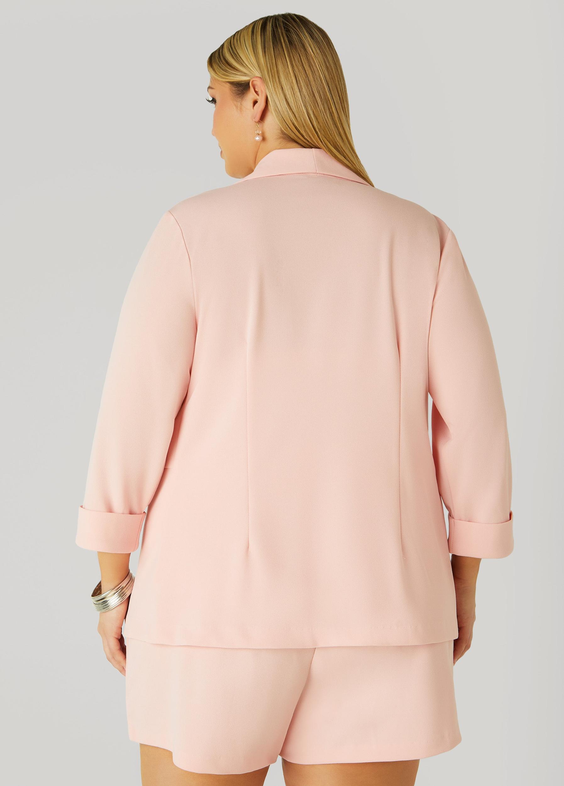 Cuffed Open Front Blazer Product Image