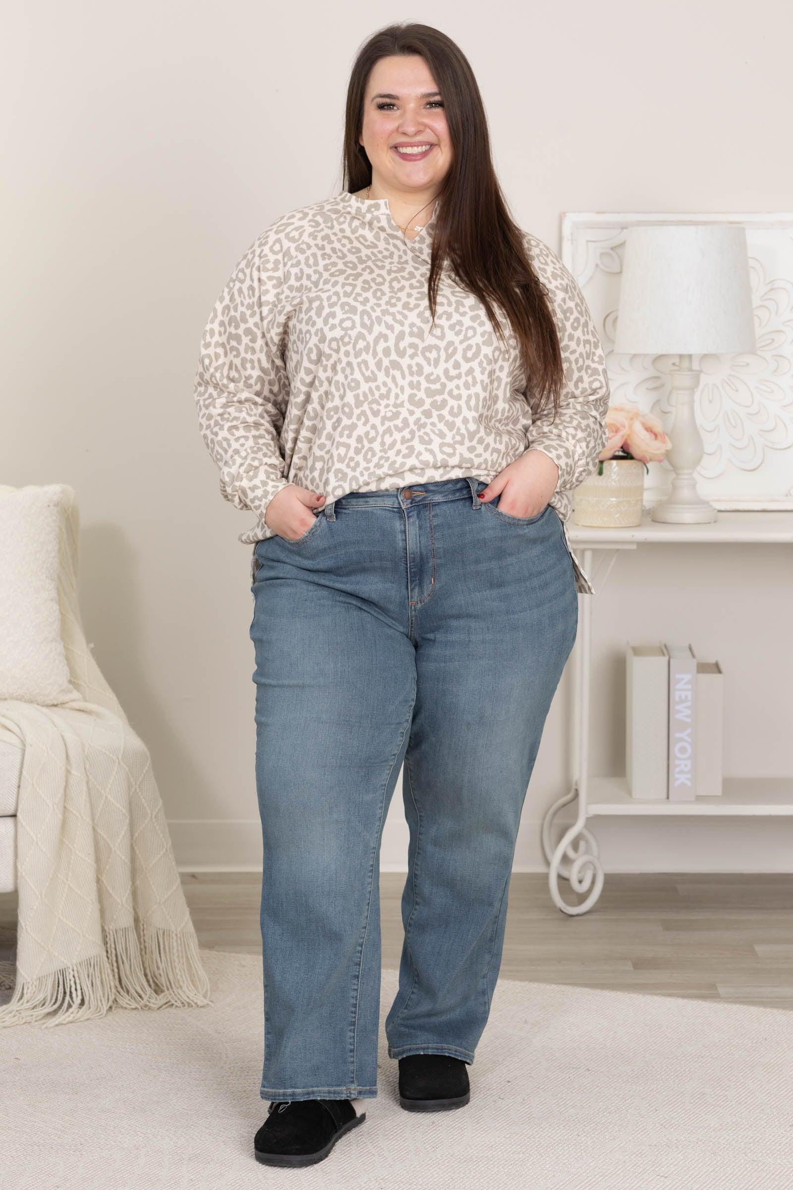 Judy Blue Work It Med Wash Straight Leg Jeans Product Image