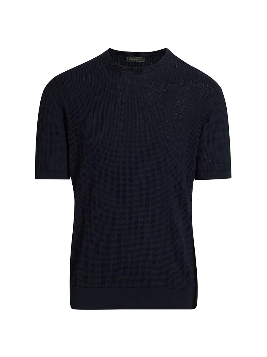 Mens Waffle Crewneck Cotton T-Shirt Product Image