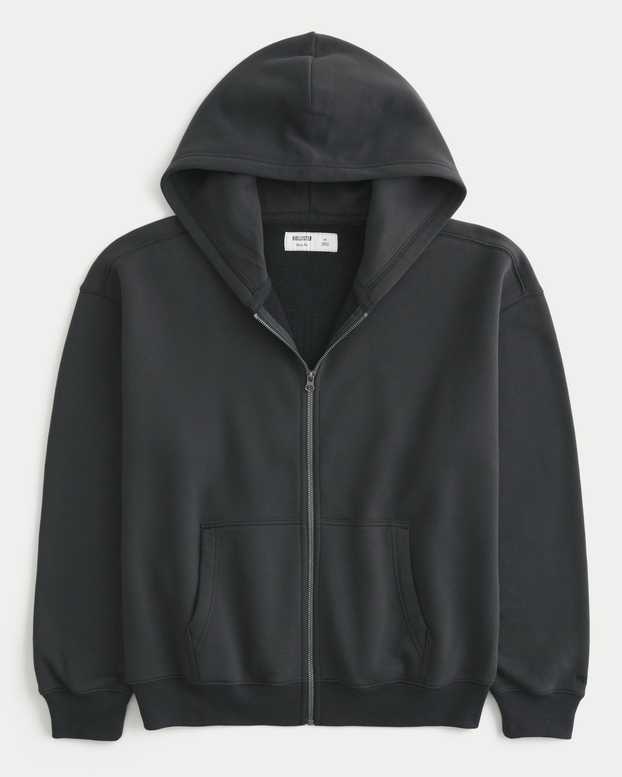 Boxy Flame Graphic Zip-Up Hoodie Product Image