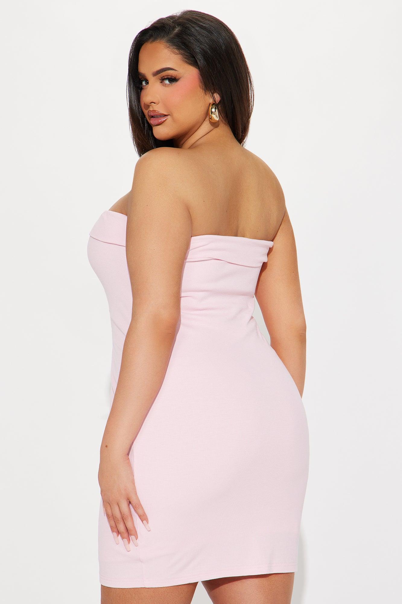 Ribbed Radiance Mini Dress - Pink Product Image