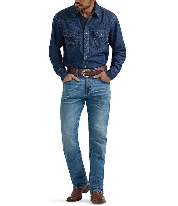 Wrangler® Long Sleeve Denim Western Shirt Product Image