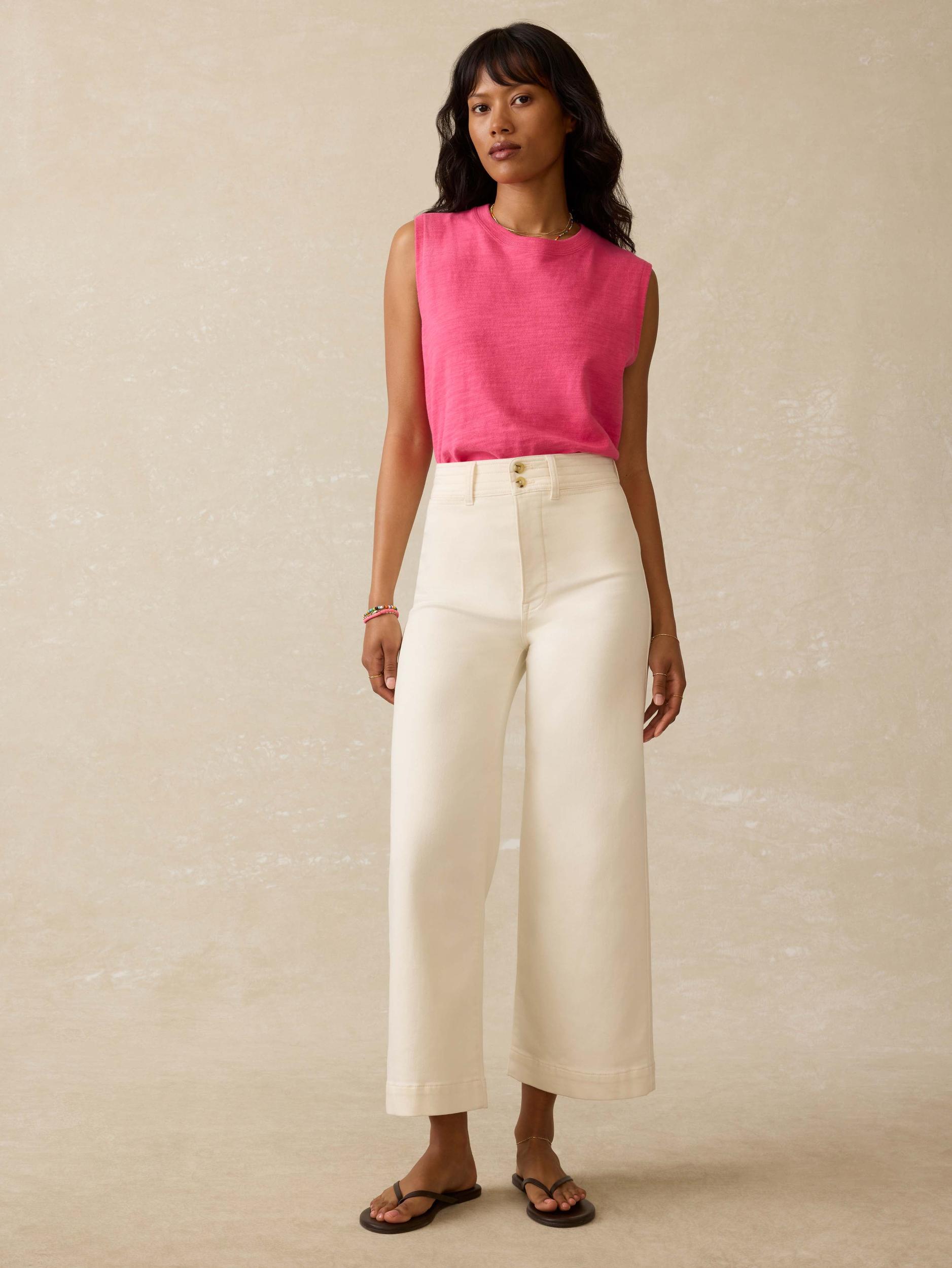 Sunwashed Slub Muscle Tank - Pink Flambe Product Image