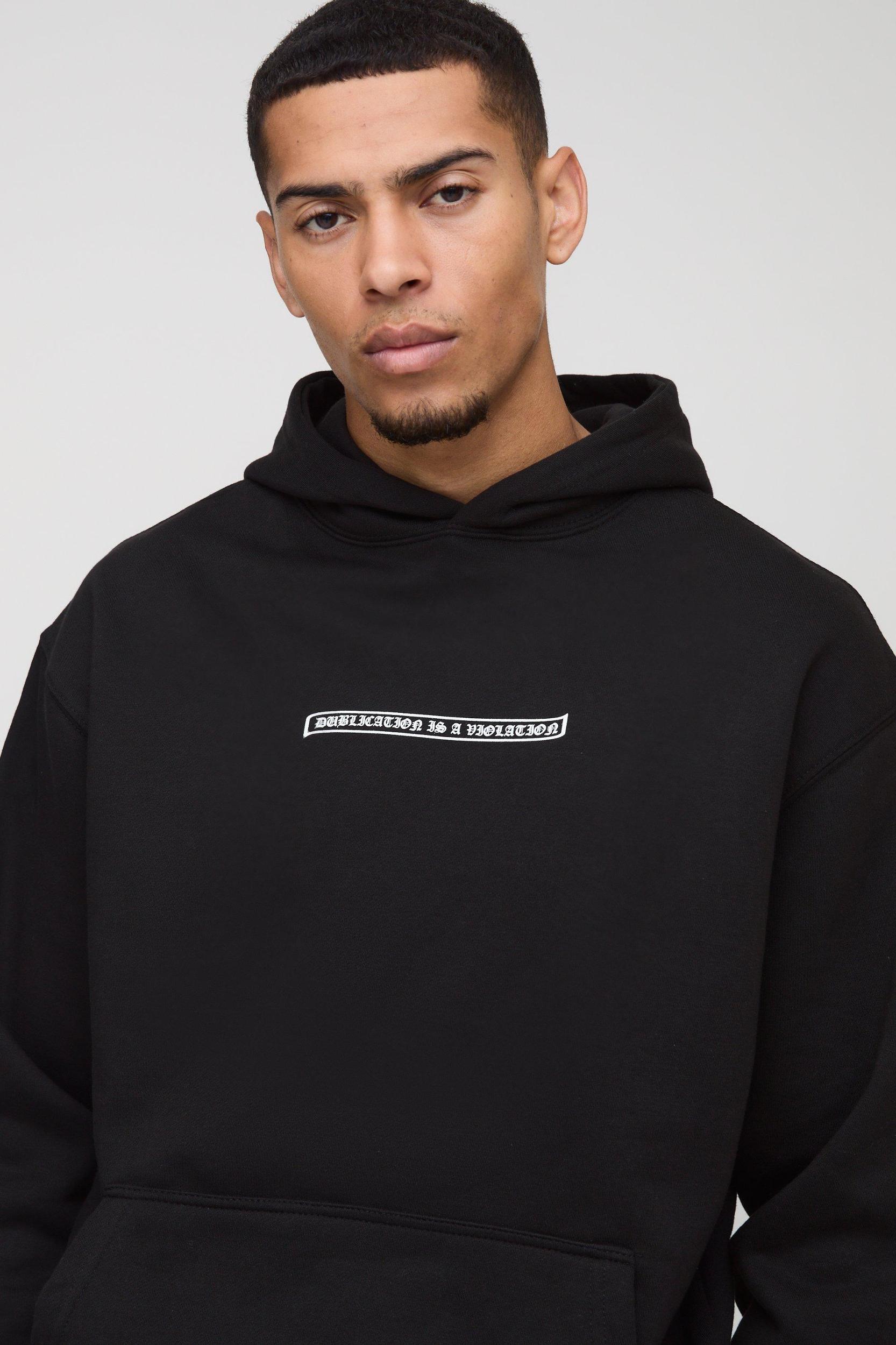 Oversized Ace Spade Cloud Graphic Hoodie | boohooMAN USA Product Image