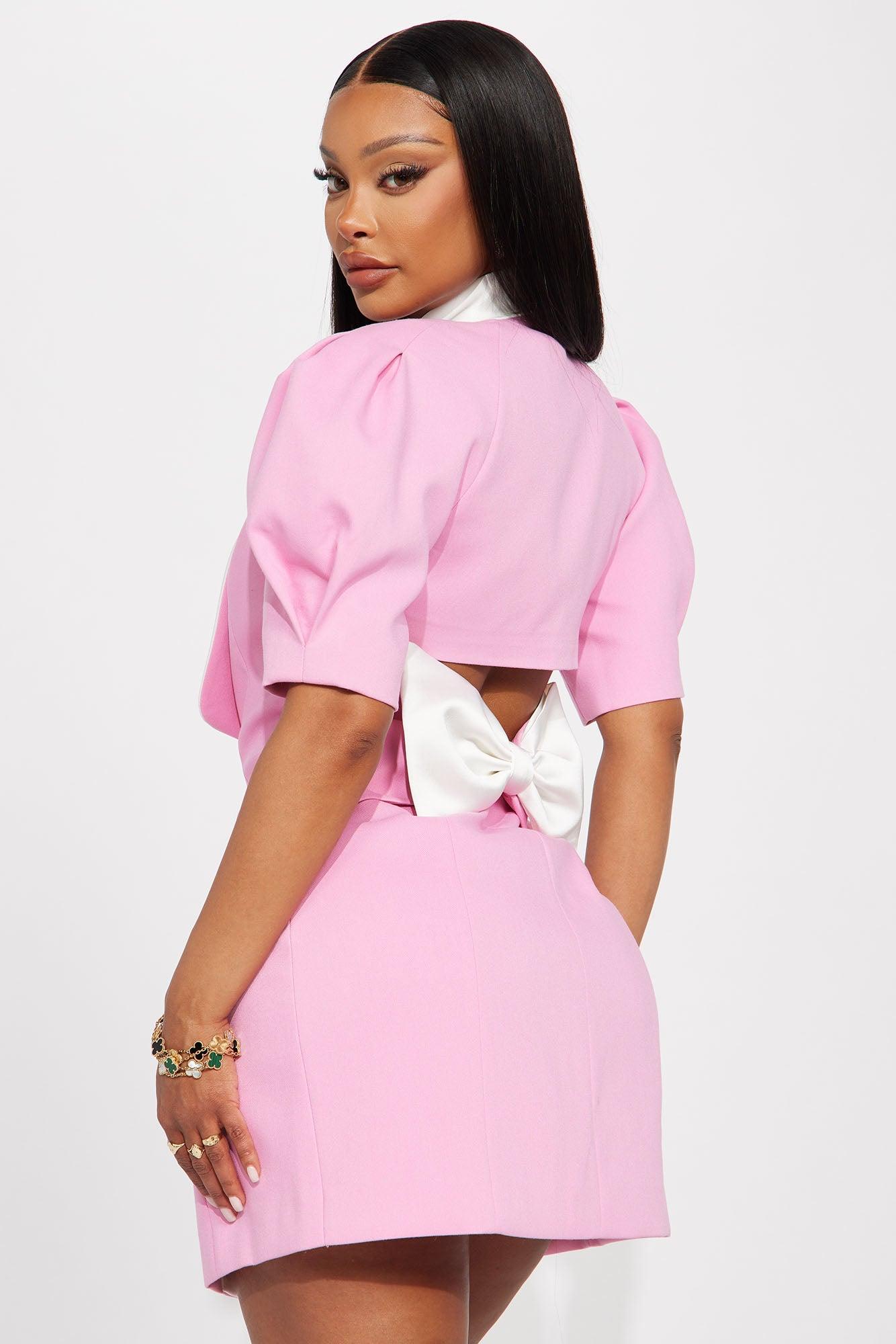 Audrey Blazer Mini Dress - Pink Product Image