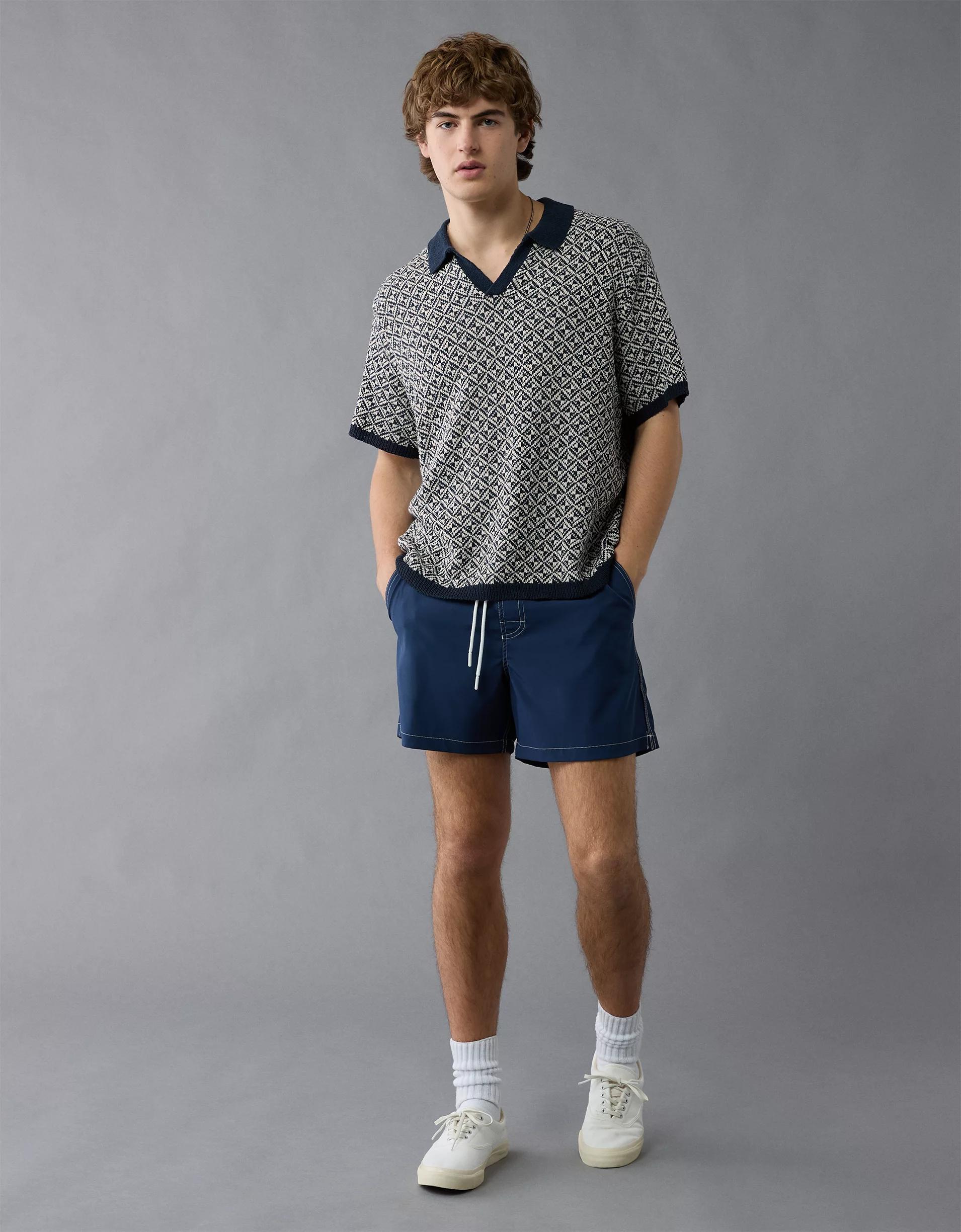 AE Weekend Printed Sweater Polo Shirt Product Image