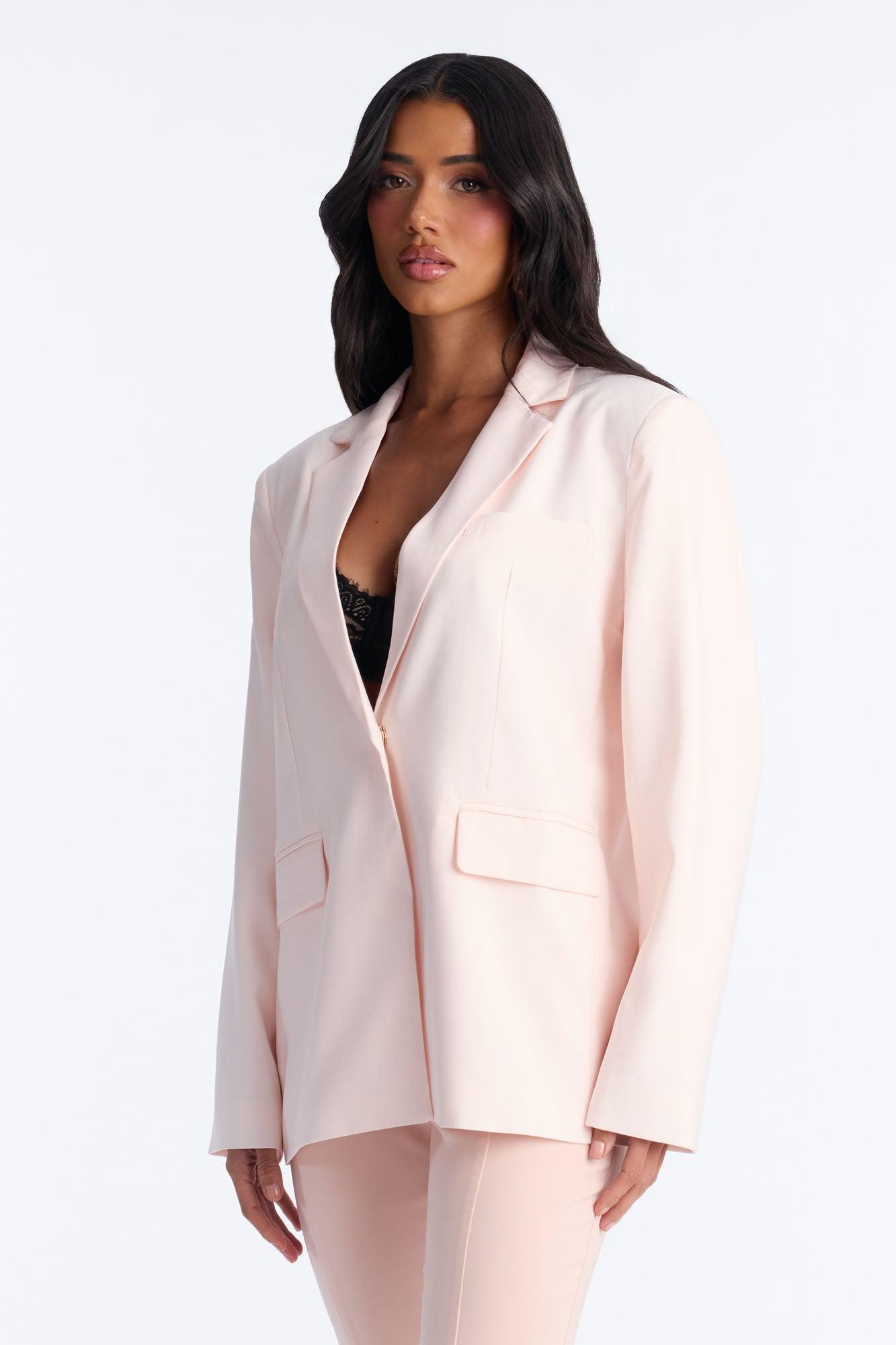 City Affair Blazer Capri Set - Light Pink Female Product Image