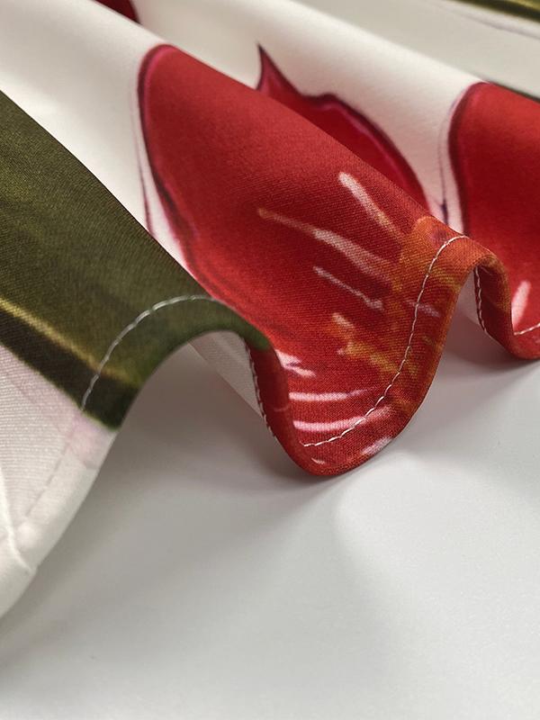 Bodycon High Waisted Flower Print Pockets Skirts Bottoms Product Image