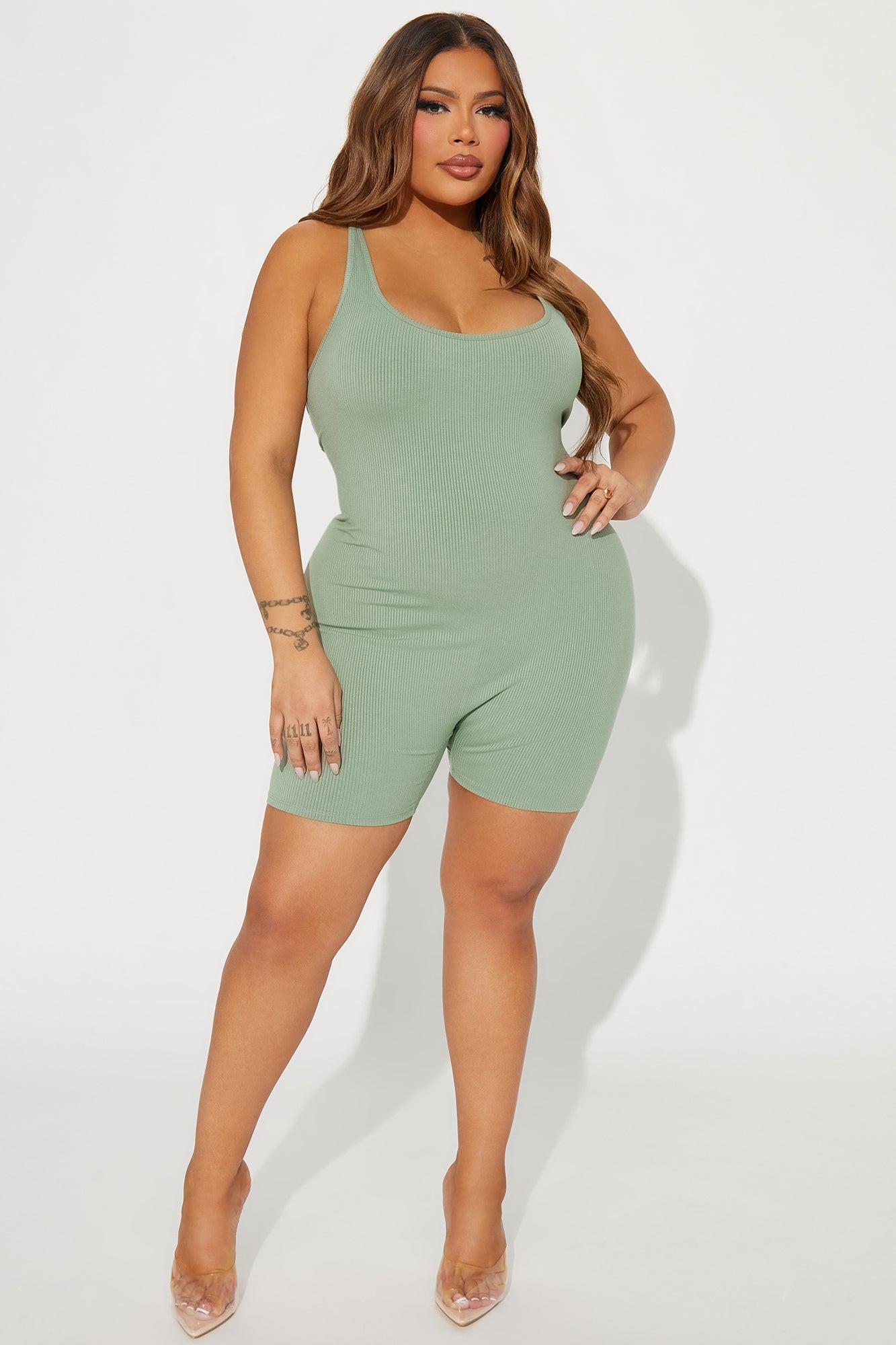 Come Close Bodycon Romper - Sage Product Image
