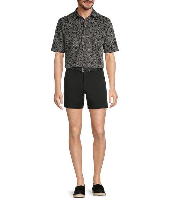 Roundtree & Yorke The Cloud Short 5#double; Straight Fit Flat Front Stretch Washed Chino Shorts Product Image