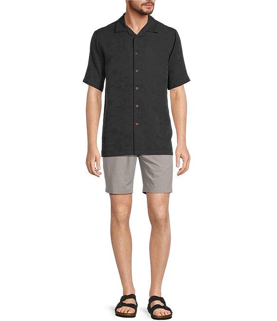 Caribbean Paradise Island Textured Short Sleeve Woven Camp Shirt Product Image