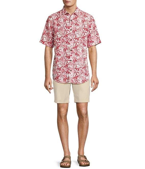 Caribbean Palm Print Short Sleeve Woven Shirt Product Image