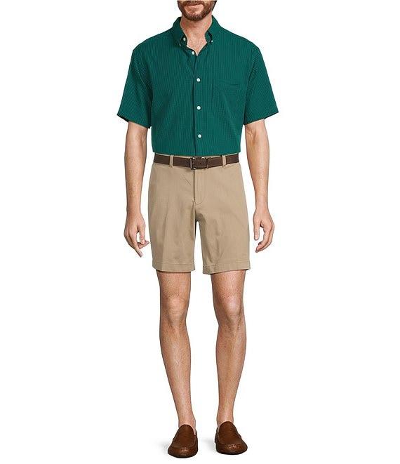 Roundtree & Yorke Short Sleeve Gingham Seersucker Sport Shirt Product Image