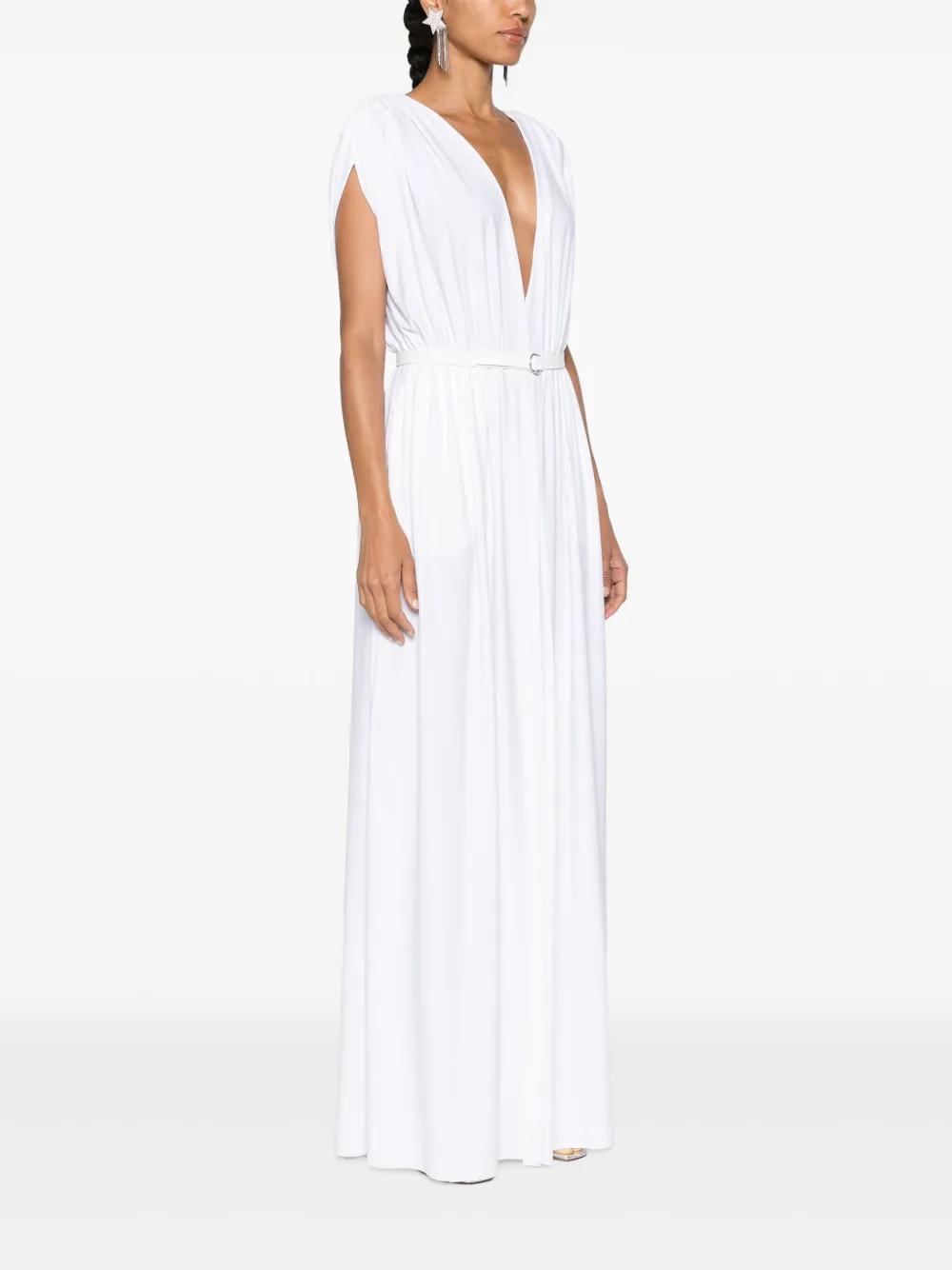 belted gathered maxi dress Product Image